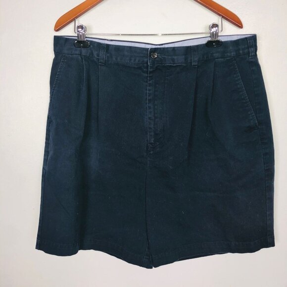 Vintage Tommy Hilfiger Golf Mens 38 Shorts Navy Blue Chino Pleated Front - Picture 2 of 8